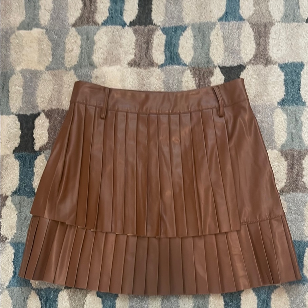 Elegant Brown Pleated Skirt
